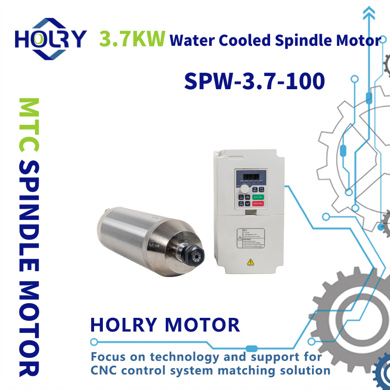 Motor de eixo refrigerado a &aacute;gua de alta velocidade 220V 380V 3,7kW ER20 para fresagem CNC